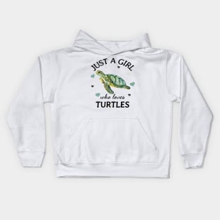 Just a Girl Who Loves turtles Gift Kids Hoodie